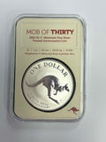 2023  1 Ounce Silver Mob of Thirty $1 "C" Mintmark Fine Silver Frosted Uncirculated Coin