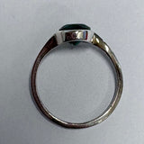 Sterling Silver Oval Cabochon Malachite Ring