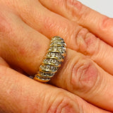 9ct Yellow Gold Diamond Dome Ring