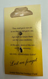 Anzac Day "Lest We Forget" Badge