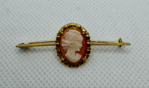 9ct Yellow Gold Cameo Brooch