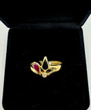 9ct Yellow Gold Ruby, Sapphire and Diamond Dress Ring