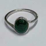 Sterling Silver Oval Cabochon Malachite Ring