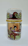 Chinese Porcelain Cylindrical Trinket Box