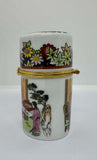Chinese Porcelain Cylindrical Trinket Box