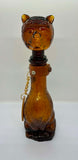 Amber Glass Cat Decanter