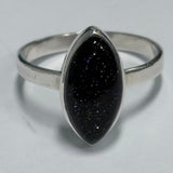 Sterling Silver Blue Goldstone Ring