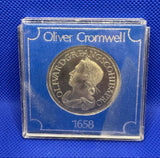 Oliver Cromwell 1658 Base Metal Modern Issue Crown Coin ~ Cased