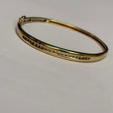 9ct Yellow Gold Channel Set Diamond Hinged Bangle