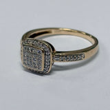9ct Yellow Gold Diamond Cluster Ring