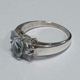 Sterling Silver Aquamarine Cluster Ring