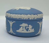 Wedgwood Blue Jasperware Kidney Shape Trinket Box