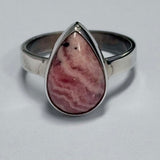 Sterling Silver Teardrop Rhodochrosite Ring