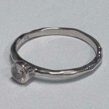 Sterling Silver Bezel Set Cubic Zirconia Ring