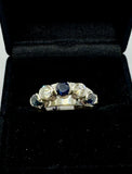 18ct and Platinum White Gold Sapphire and Diamond Ring