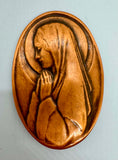 Vintage French Bronze Praying Virgin Mary Plaque