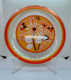 Vintage Flower Power 1970's Glass Plates