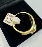 9ct Yellow Gold White & Champagne Diamonds Dress Ring