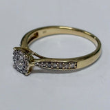 9ct Yellow Gold Diamond Cluster Ring