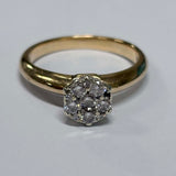 9ct Yellow Gold Diamond Cluster Ring
