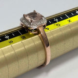 9ct Rose Gold Morganite and Diamond Ring