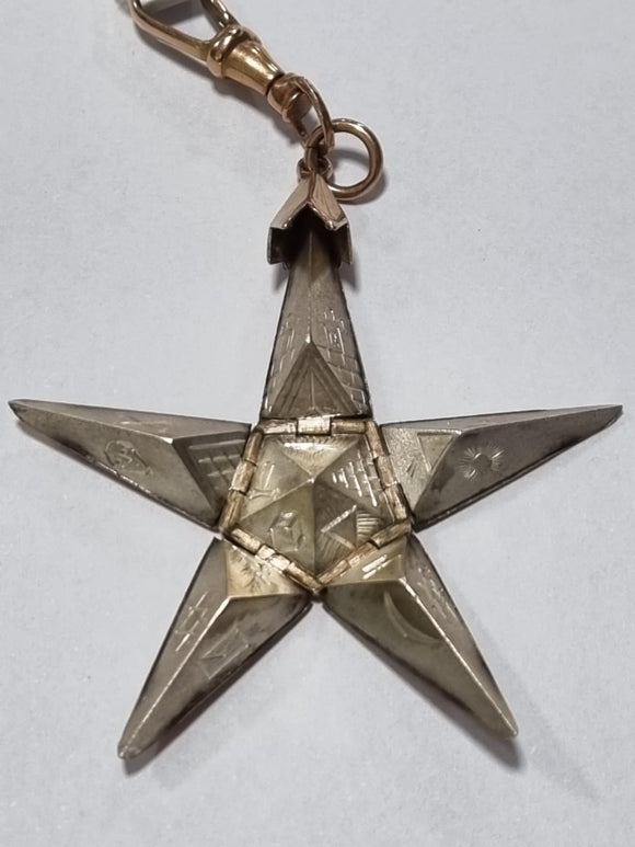 Masonic 9ct & Silver Pyramid/Star Pendant