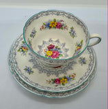 Shelley Fine Bone China Trio Tea Set "Crochet Pattern"