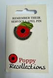 Remember Their Service Pin "Poppy Recollections"