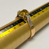 9ct Yellow Gold and Sterling Silver Yellow Sapphire and Spinel Ring