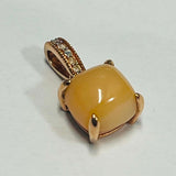 10ct Rose Gold Rose Quartz and Diamond Pendant