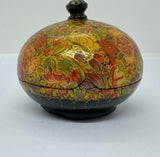 Vintage Hand painted Paper Mache Trinket Box