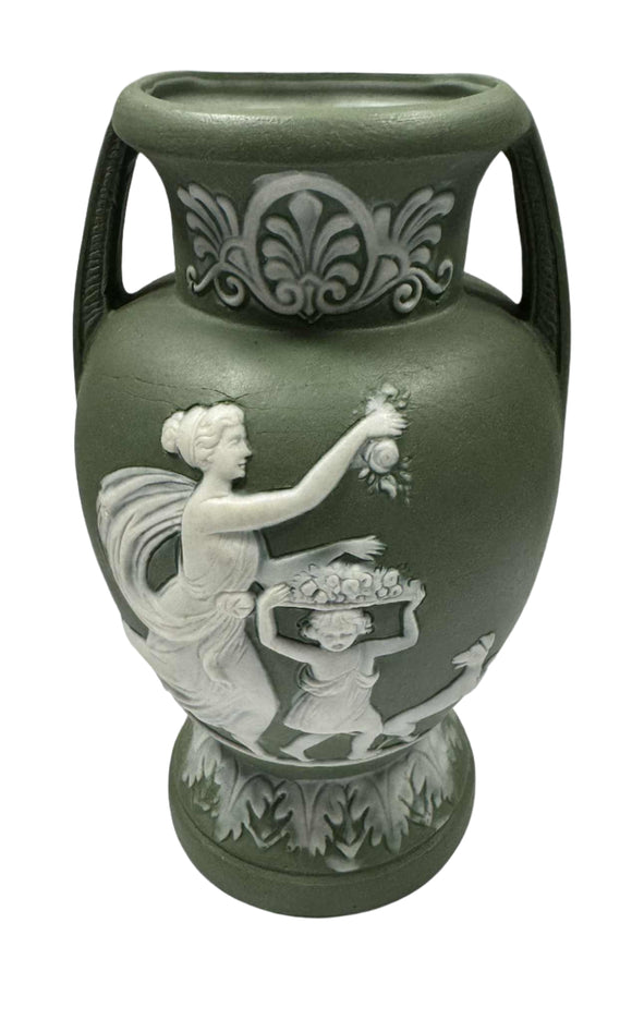 Vintage Schafer & Vater Jasperware Sage Green Vase
