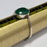 Sterling Silver Oval Cabochon Malachite Ring