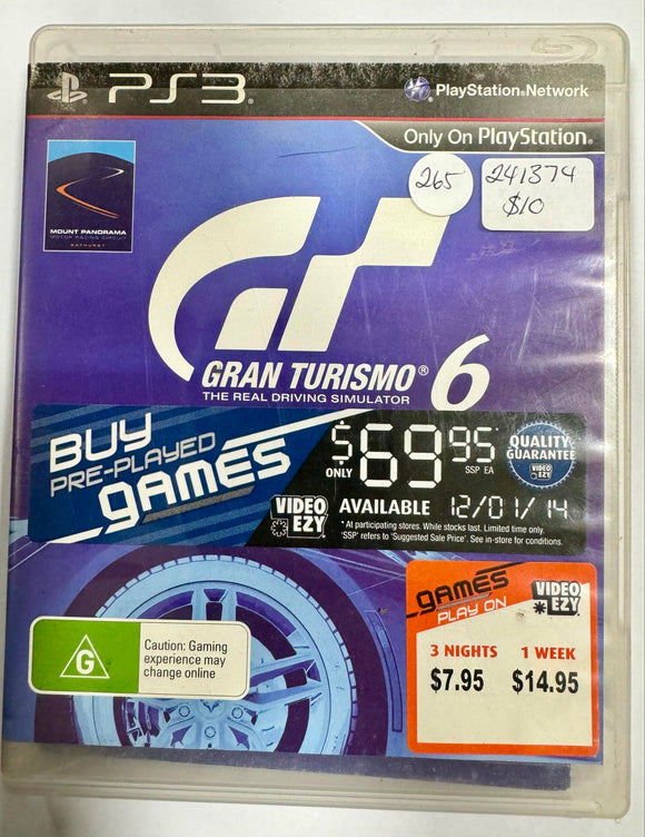 Gran Turismo 6 PS3 Game