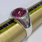Sterling Silver Cabochon Red/Pink Gemstone Ring