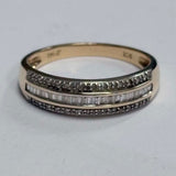 9ct Yellow Gold Multi Row Channel Set Diamond Ring