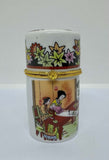 Chinese Porcelain Cylindrical Trinket Box