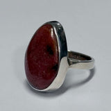 Sterling Silver Tear Shaped Rhodonite Ring