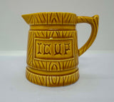 Vintage Ceramic Measuring Cups Featuring a Barrel like Textured Design With Hanger