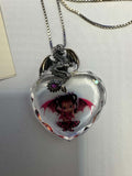 Ruby Fairy Crystal Heart Pendant