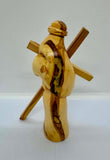 Hand-carved Olive Wood Jesus Carrying Cross