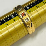 9ct Yellow Gold Garnet and Cubic Zirconia Ring