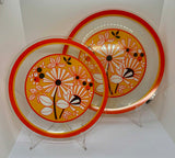 Vintage Flower Power 1970's Glass Plates