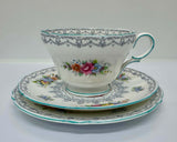 Shelley Fine Bone China Trio Tea Set "Crochet Pattern"