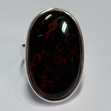 Sterling Oval Cut Silver Blood Stone Ring