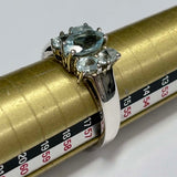 Sterling Silver Aquamarine Cluster Ring