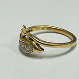 10ct Yellow Gold Diamond Dolphin Ring
