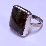 Sterling Silver Square Cut Labradorite Ring