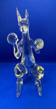 Hand-Blown Clear Glass Boxing Kangaroo