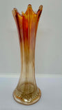 Marigold Carnival Glass Morning Glory Swung Vase